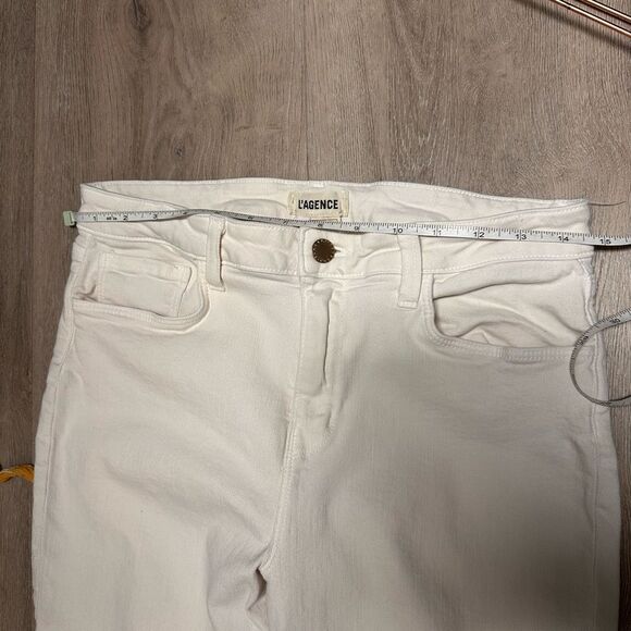 L’ AGENCE  Lorde Super high rise flare vintage white jeans - Picture 10 of 14